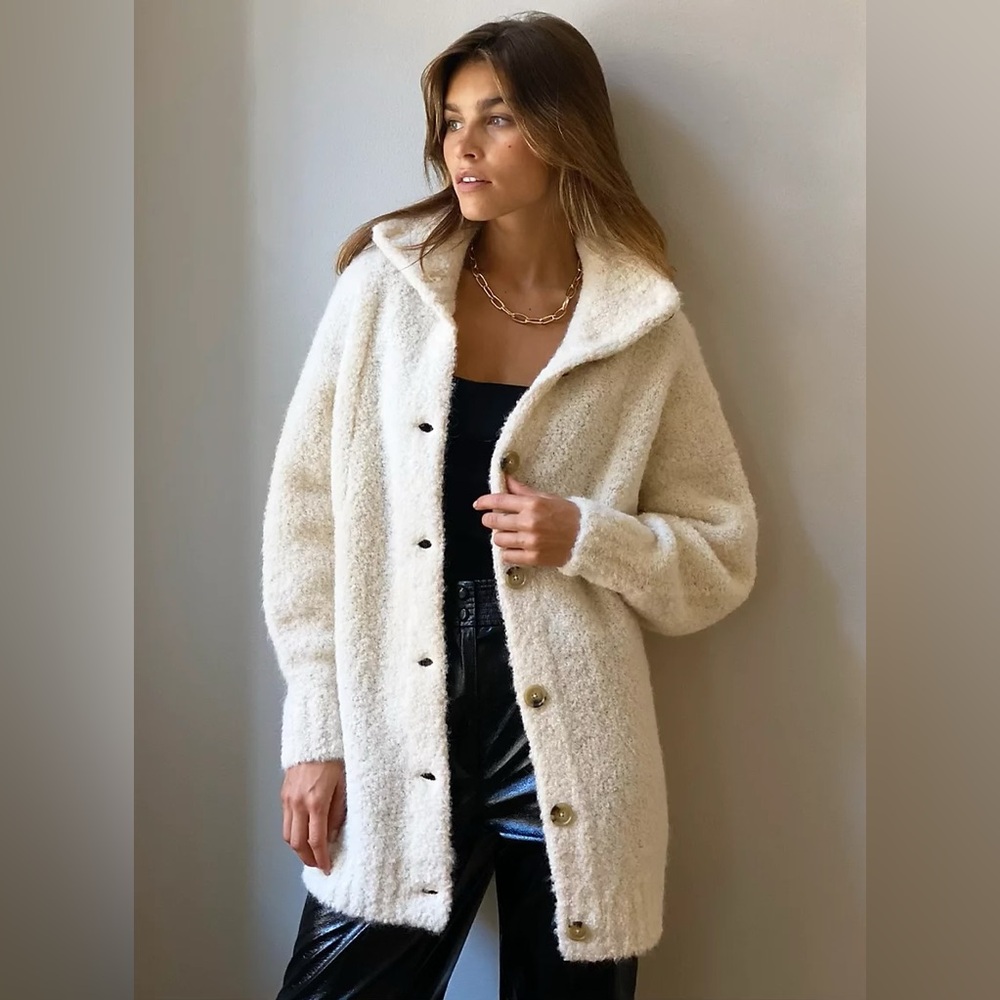 PINK Aritzia Wilfred Oversized Alpaca Cardigan